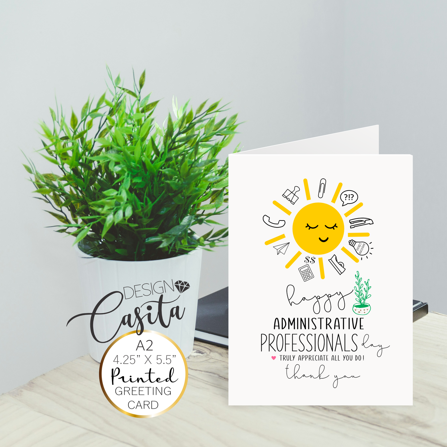 Administrative Professionals Day Appreciation Work Thank you A2 Greeting Card