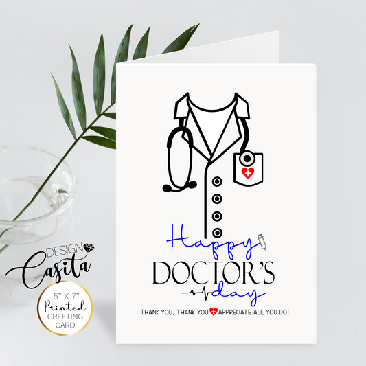 Happy Doctor's Day White Coat Medical Appreciation Greeting Card