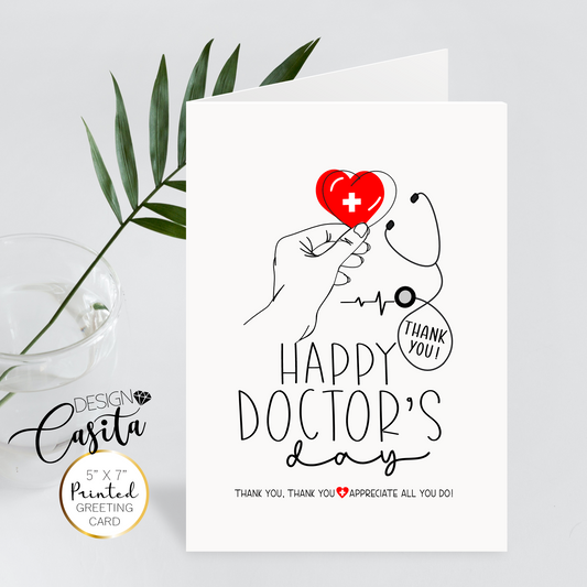 Happy Doctor's Day Hand Heart Medical Heart Appreciation Greeting Card