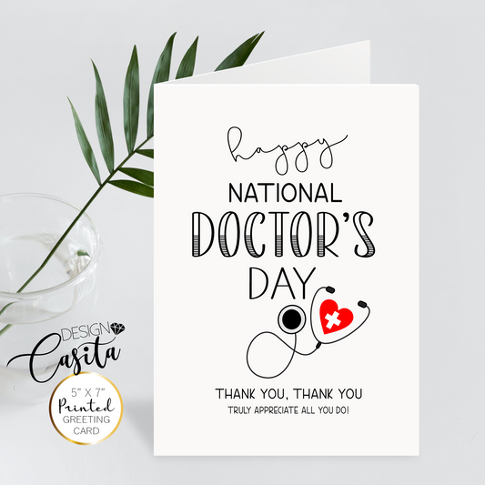 Happy National Doctor's Day Stethoscope Medical Appreciation Greeting Card