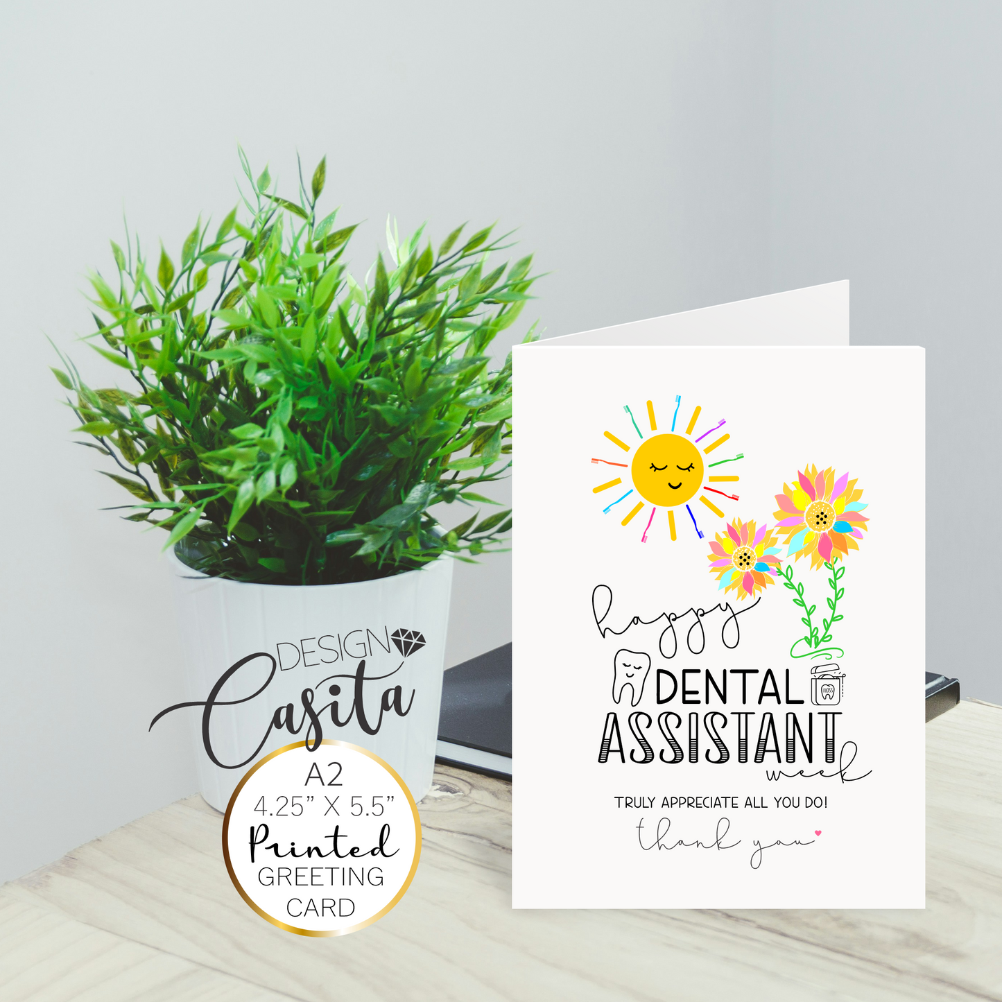 Happy Dental Assistant Week Thank you A2 Greeting Card