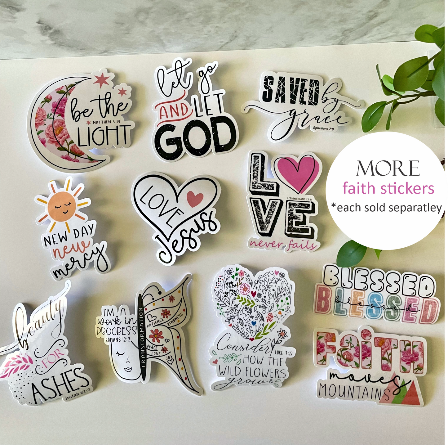 Simply Blessed Heart faith Sticker