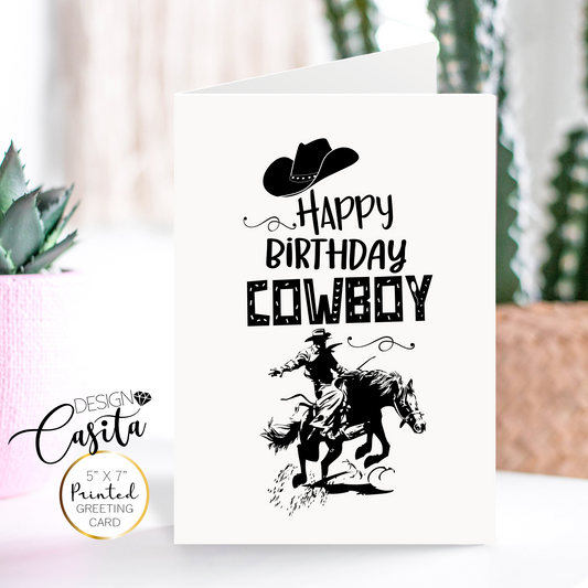 Happy Birthday Cowboy Western Rodeo Greeting Card