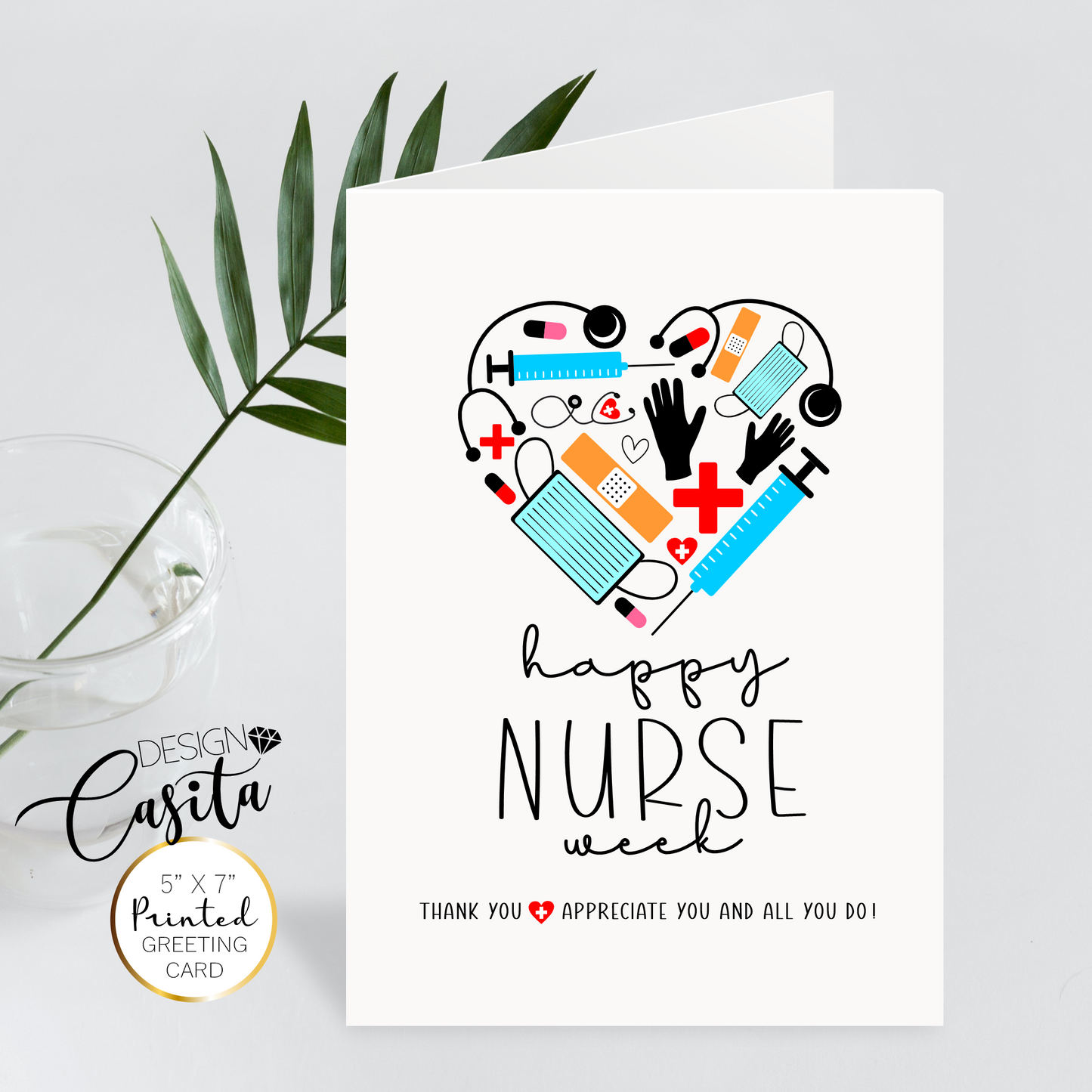 Happy Nurse Week Medical Stethoscope Appreciation Greeting Card