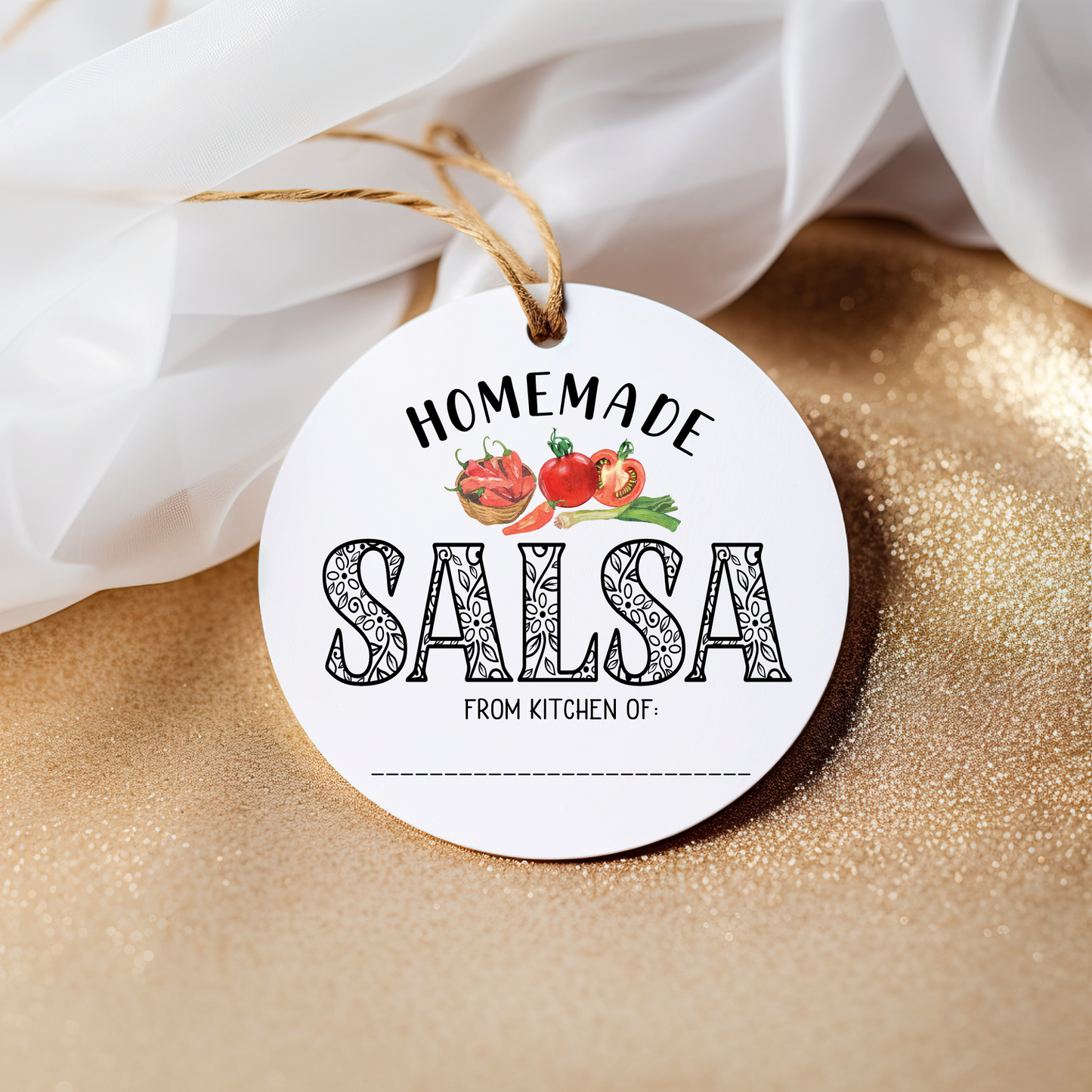 Homemade Salsa Printable 2.5 Round gift tag label