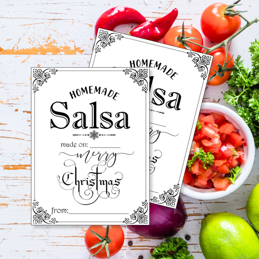 Salsa Vintage Merry Christmas Label Printable