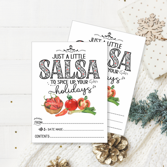 Salsa to Spice Up your Holidays Mason Jar Printable label