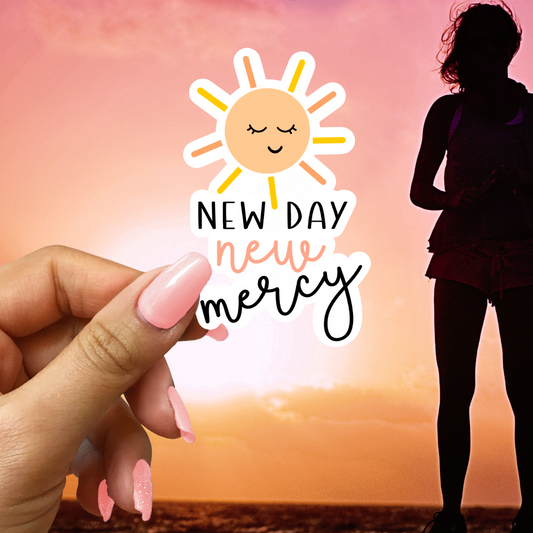 New Day New Mercy Sunshine Christian Faith Sticker