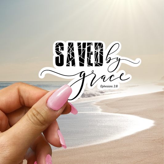 Saved by Grace Christian faith Sticker