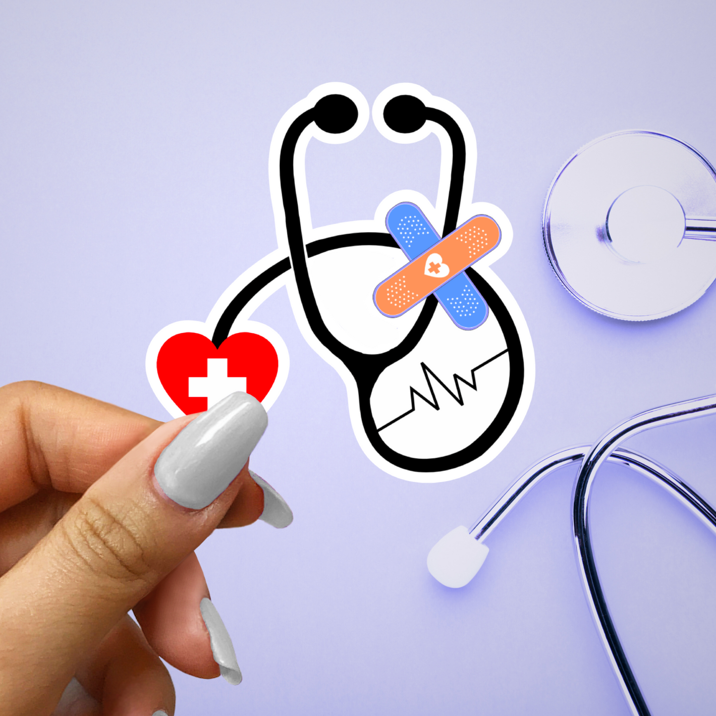 Stethoscope heart Medical Sticker