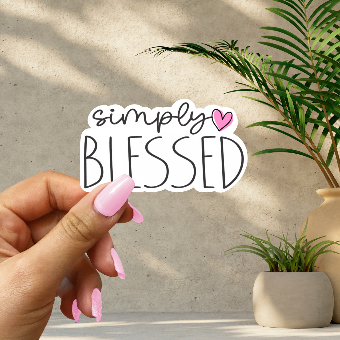 Simply Blessed Heart faith Sticker